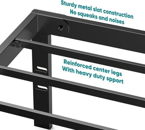 Miniatura 7 de OLIXIS 14in Metal Twin Bed Frame High with Storage Space, Sturdy Steel Slat Support with 800LBS Heavy Duty, No Box Spring Needed, Easy Assembly