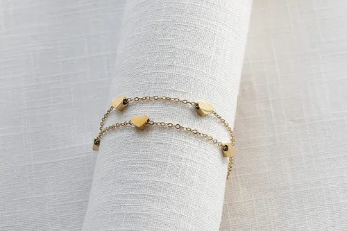 Miniatura 8 de LUUK LIFESTYLE Pulsera de acero inoxidable con colgante y tarjeta de felicidad, filigrana y joyería minimalista para mujer, idea de regalo única