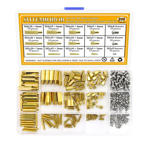 Miniatura 3 de 420PCS M2 M3 M4 Macho Hembra Hex Latón Espaciador Separador Tornillo Tuerca Surtido Kit