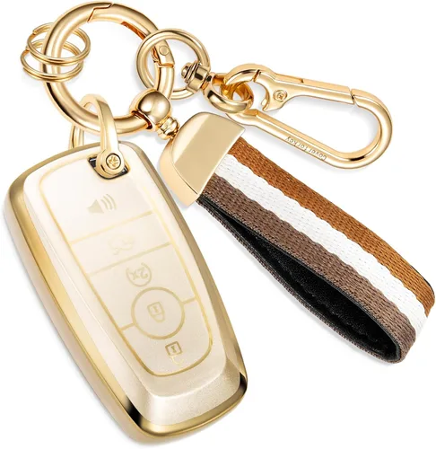 Miniatura 43 de para Buick - Funda para llavero con llavero de cuerda trenzada metálica anti-pérdida mejorada, carcasa suave de TPU exquisita para Avenir Envision