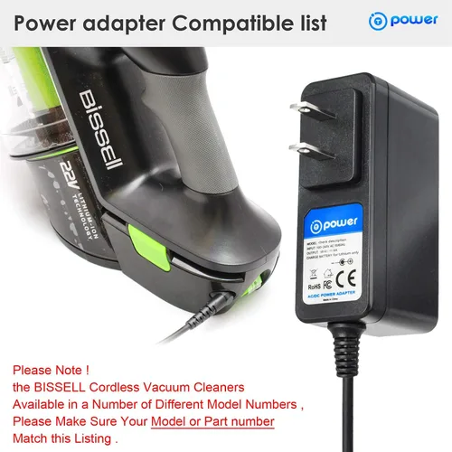 Miniatura 3 de T POWER Cargador de 28 V para aspiradora de coche de mano inalámbrica Bissell 19851 1985 1985T 2151A 21512 21513 2151C 2151V Serie Cable de carga Ac