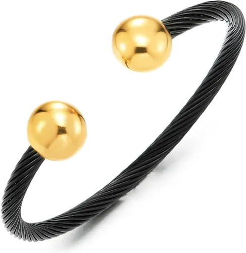 Miniatura 8 de Pulsera de acero inoxidable trenzada COOLSTEELANDBEYOND elástica ajustable para hombre y mujer