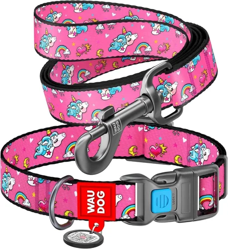 Miniatura 13 de Collar de Nylon para Perros WAUDOG - Collar Ajustable para Perros Grandes, Pequeños y Medianos - Collares Separables para Cachorros de Razas Grandes