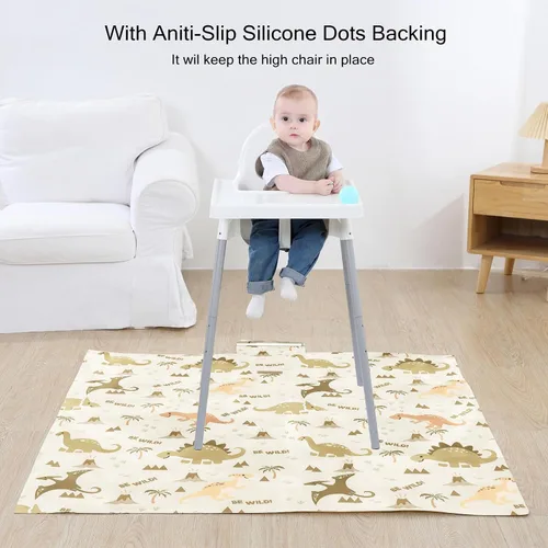 Miniatura 4 de Insular Tapete para salpicaduras de bebé para debajo de la silla alta, artes/manualidades, tapete antideslizante e impermeable para piso, tapete