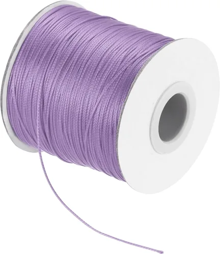 Miniatura 43 de MECCANIXITY Cordón encerado de poliéster encerado de 0.020 in, cuerda de cera de 175 yardas para hacer pulseras, collares, cuentas, joyería y Negro