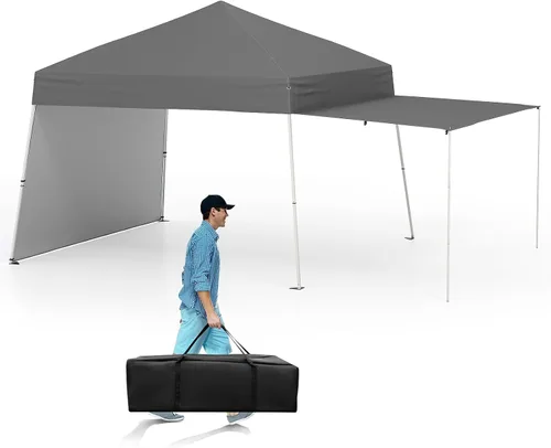 Miniatura 10 de Tangkula Toldo desplegable de 10 x 9.2 pies con paredes laterales, tienda de campaña para exteriores UPF50+ con 8 estacas, 4 cuerdas de viento