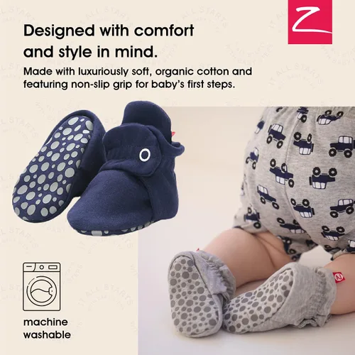 Miniatura 2 de Zutano Botines unisex de algodón orgánico con suela de agarre