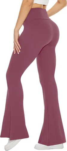 Miniatura 14 de TNNZEET Leggings acampanados negros para mujer, pantalones de yoga cruzados con bolsillos, corte de bota, leggings acampanados