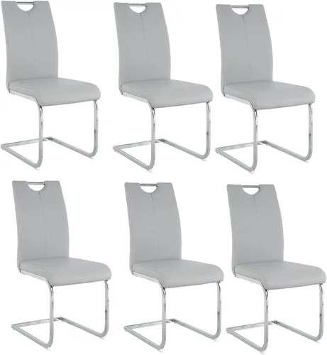 Miniatura 14 de Juego de 2 sillas de comedor, modernas sillas de cocina con respaldo alto con patas de metal y asiento acolchado de piel sintética, sillas de Negro