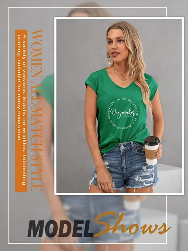 Miniatura 5 de FEMLE Christian Waymaker Sudadera Light in Darkess de manga larga con cuello redondo Miracle Worker Tops para mujer