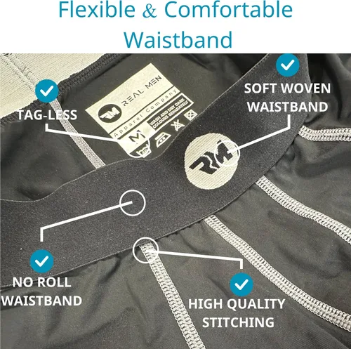 Miniatura 6 de Real Men D Pouch - Pantalones de compresión para hombre, leggings para hombre, pantalones de yoga, medias, capa base para hombres clima frío, Blanco