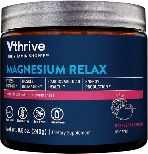 Vthrive El polvo relajante de magnesio apoya el alivio del estrés, la relajación muscular y la calidad del sueño mejorada para la calma y el