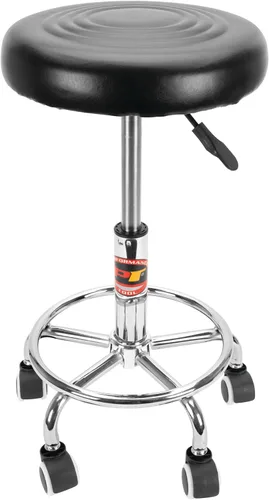 Miniatura 16 de Performance Tool W85011 Taburete de bar giratorio neumático con respaldo, giro de 360 grados, estructura de acero resistente, negro