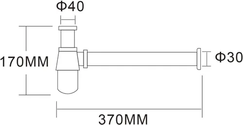 Miniatura 3 de Ciencia Trampa de latón para botellas, fregadero P, trampa cromada montada en la pared del lavabo del lavabo de la botella trampa de residuos