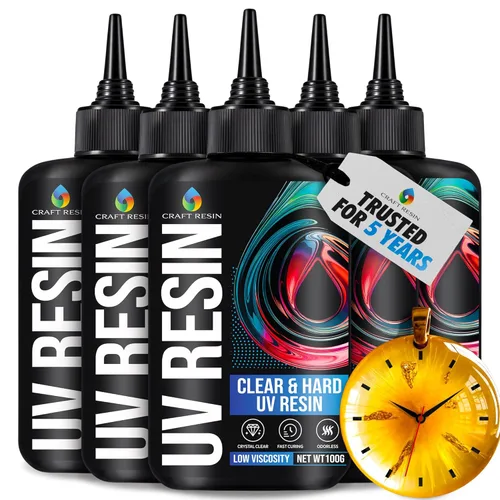Miniatura 9 de CRAFT RESIN Kit de resina UV con luz, lámpara grande de 36 W, 22 LED y resina epoxi UV de baja viscosidad de 7.05 oz, transparente y sin