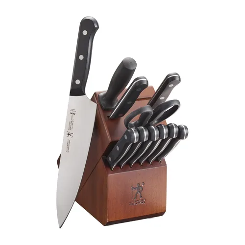 Miniatura 15 de HENCKELS Solution - Juego de 15 cuchillos ultraafilados con bloque, cuchillo de chef, cuchillo de pan, cuchillo de carne, ingeniería alemana Negro