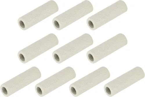 Miniatura 16 de uxcell 10 unids 0.079 in diámetro tubo de cerámica aislado cable electrónico paquete de aislamiento térmico protección de un solo orificio, 0.157 in