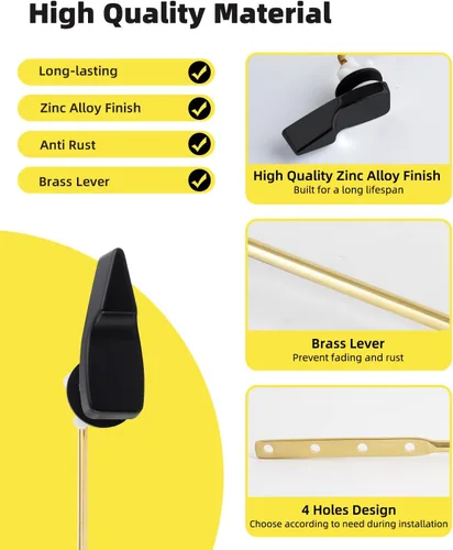 Miniatura 3 de Hibbent Reemplazo de Manija de Inodoro, Mango de Palanca de Descarga de Montaje Frontal Compatible con American Standard, Palanca de Activación