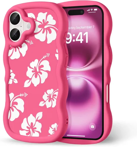 Miniatura 85 de Compatible con iPhone SE/8/7 Funda para Mujeres y Niñas, Marco Ondulado Rizado con Patrón Lindo, Estética Delgada Suave Silicona TPU Parachoques