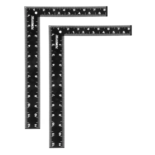 Miniatura 14 de POWERTEC Reglas rectas de aluminio para maquinista de 38 pulgadas y escuadra en L de 3 piezas, para verificar deformaciones de superficie