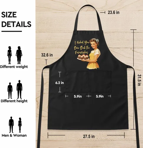 Miniatura 2 de Delantal vintage para hornear para mujer, delantal de hornear con 2 bolsillos, regalos para panaderos, delantales de cocina para Navidad, Acción