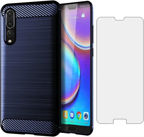 Miniatura 9 de Asuwish Funda para Huawei P20 Pro con protector de pantalla de vidrio templado y accesorios para celda, delgada y suave goma de silicona TPU