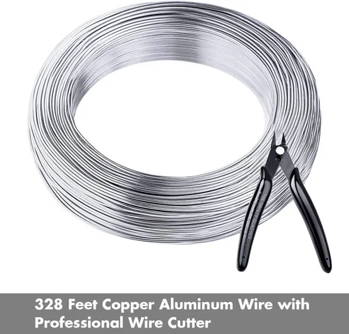 Miniatura 2 de anezus - Alambre de aluminio, calibre 18, 328 pies, línea de aluminio flexible para esculpir 0.039 pulgadas (0.039 in) para manualidades, joyería