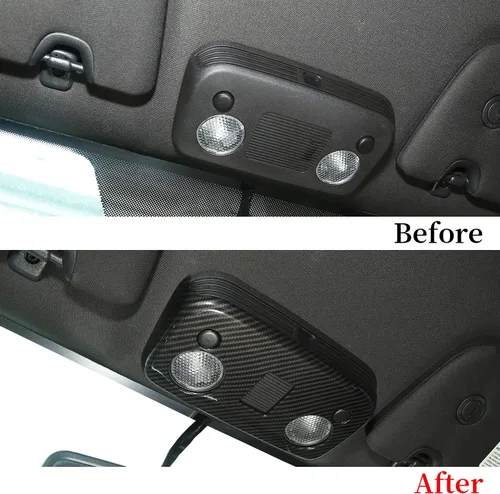 Miniatura 4 de RT-TCZ Cubierta de Adorno de Lámpara de Luz de Lectura del Techo Delantero de Fibra de Carbono, Accesorios Interiores para Ford Mustang 2009-2022