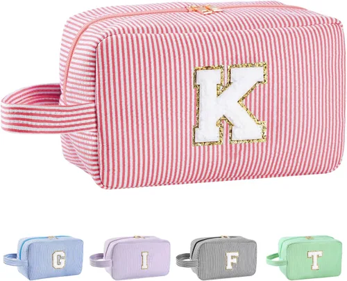 Miniatura 165 de Regalos personalizados para mujeres, bolsa de maquillaje con inicial, bolsa de maquillaje de viaje, bolsa de cosméticos, bolsa de artículos
