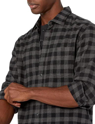 Miniatura 3 de Tienda Essentials - Camisa de franela de manga larga para hombre disponible en tallas para hombres grandes y altos