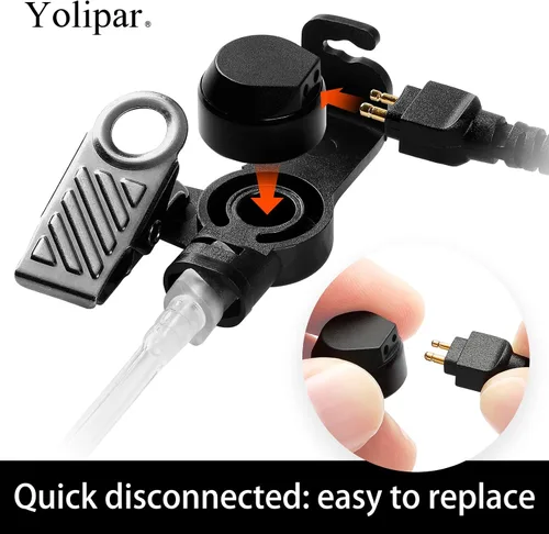 Miniatura 5 de Kit de vigilancia Baofeng UV-5R de 2 pines y 2 cables compatible con BTECH Retc15/Retevis RT21 RT22 Kenwood Arcshell AR-5 Walkie Talkie Radio