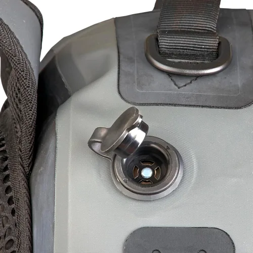 Miniatura 9 de Xelfly - Mochila de pesca impermeable con soporte para caña, válvula de aire inflable, correas acolchadas para la cintura y bucles para engranajes