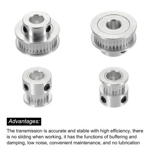 Miniatura 4 de MECCANIXITY Polea de distribución 20 y 36 dientes 0.315 in diámetro rueda síncrona con correa y llave para impresora 3D, máquina CNC