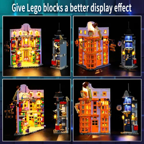 Miniatura 6 de Vaodest Luz LED para Lego 76422 Diagon Alley: Weasleys' Wizard Wheezes Set, diseño y configuración compatible con el modelo 76422
