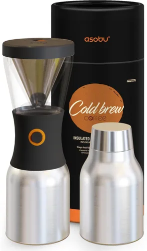 Miniatura 13 de asobu Cafetera de preparación fría, galardonada cafetera aislada de 40 onzas con jarra portátil de acero inoxidable – Ganadora número 1 del festival