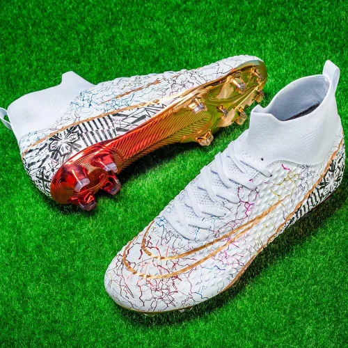 Miniatura 3 de Maylrvjv Zapatos de fútbol de caña alta para hombre, antideslizantes, resistentes al desgaste, botas de fútbol con picos