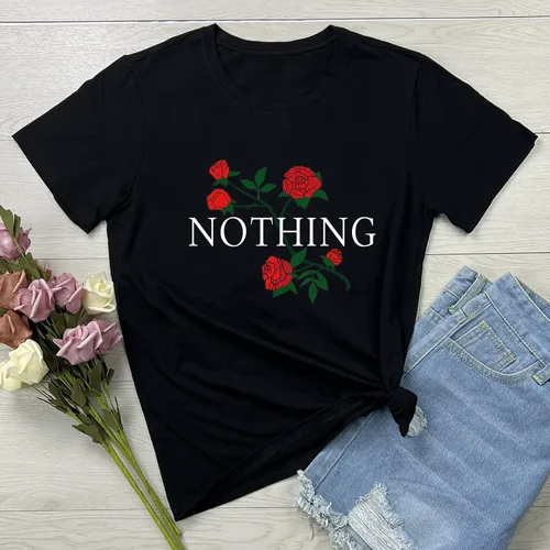 Miniatura 2 de BLACKMYTH Camiseta de manga corta con estampado de rosas para mujer, de verano