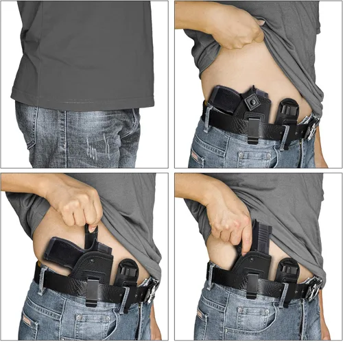 Miniatura 7 de Paquete de 2 fundas universales IWB para pistola para porte oculto, fundas para pistolas dentro de la cintura, se adapta a todas las armas de fuego