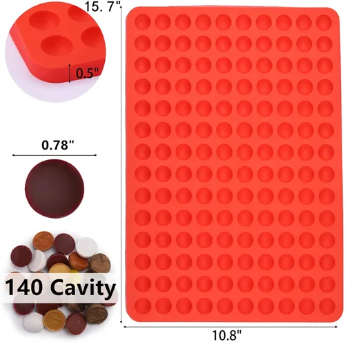 Miniatura 2 de 2 Piezas de Moldes Pequeños de Silicona d, Moldes Semi Esféricos de 140 Cavidades para Chocolate, Horneado, Dulces Caseros, Cuentas de Cera