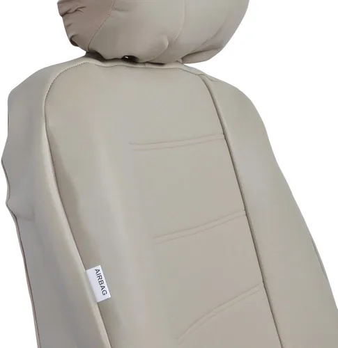 Miniatura 7 de BDK carXS - Fundas de asiento de automóvil de cuero beige para asientos delanteros, 4 piezas, piel sintética, incluye fundas de asiento delantero