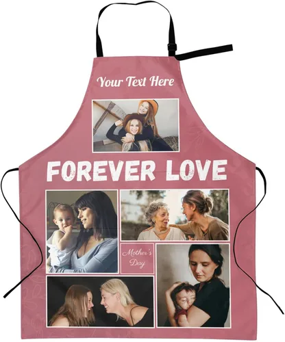 Miniatura 19 de Delantales personalizados con dos bolsillos para mujeres y hombres, delantales personalizados impresos con texto fotográfico para cocinero de cocina