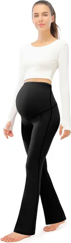 Miniatura 5 de JOYSPELS Pantalones de maternidad para mujer con bolsillos sobre el vientre pantalones de yoga para el trabajo casual