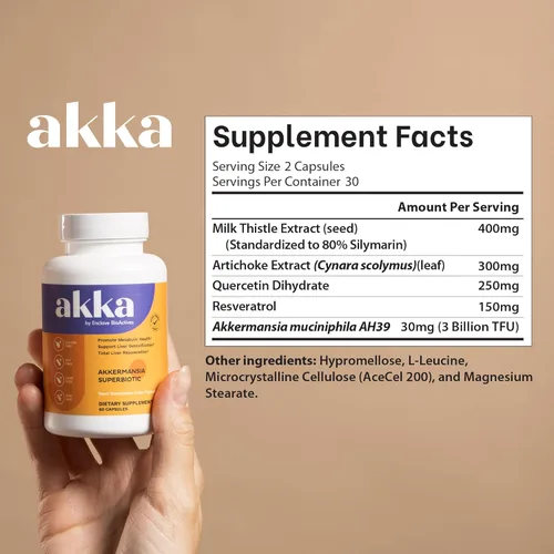 Miniatura 2 de AKKA - Akkermansia Probiotic Liver Cleanse Detox & Repair - Suplemento de salud hepática para energía, digestión y metabolismo con Akkermansia