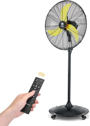 Miniatura 9 de FUGOO Ventilador de Pedestal Oscilante para Exteriores de 24 pulgadas con Control Remoto, Motor BLDC Completamente Sellado, Ventilador de Exterior