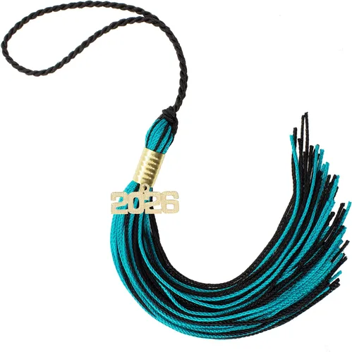 Miniatura 11 de Borla de graduación Aqua 2022, todos los colores escolares disponibles, fabricada en Estados Unidos