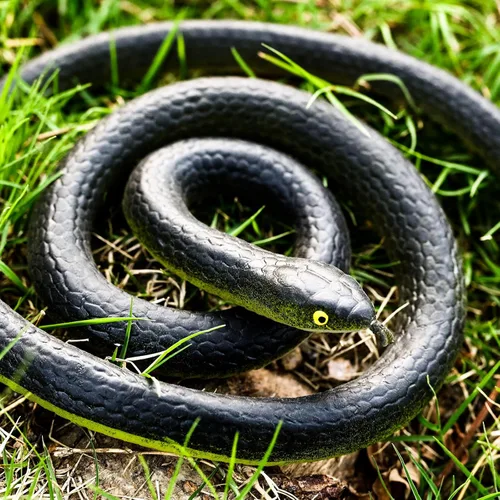 Miniatura 4 de Blulu 3 Piezas Serpientes de Goma Realistas Grandes Falsas Juguetes de Plástico para Jardín para Alejar Aves Espantar Ardillas Broma de Halloween
