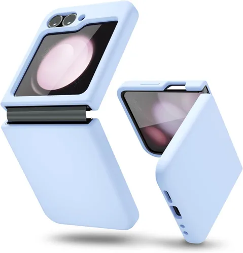 Miniatura 11 de oakxco Funda para teléfono Samsung Galaxy Z Flip 4, agarre de silicona líquida, bonita fina delgada cubierta de gel TPU de goma suave lisa