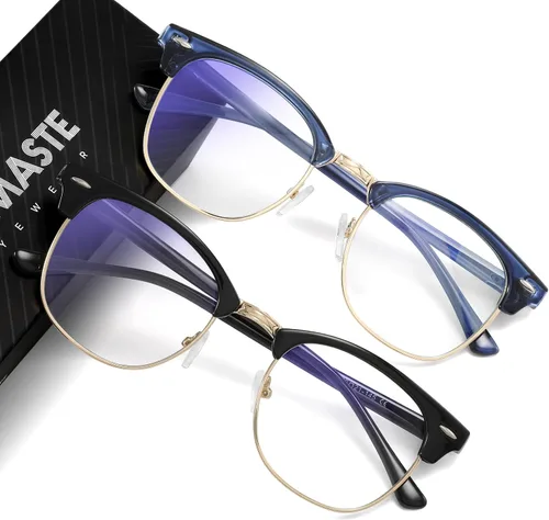 Miniatura 27 de Gafas de Luz Azul para Mujer/Hombre Gafas de Computadora de Luz Azul para Mujeres/Hombres A04-cristal marco plateado