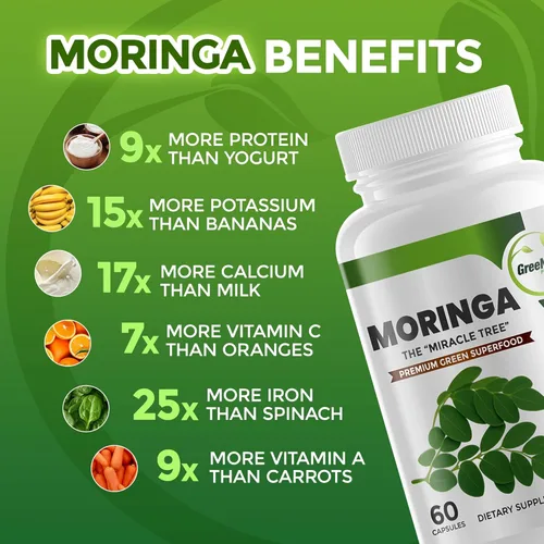 Miniatura 6 de GreeNatr Focus an Energy Bundle Ginseng + Ginkgo Biloba Tabletas + Cápsulas de Moringa Oleifera - Potenciador de energía tradicional y sacapuntas