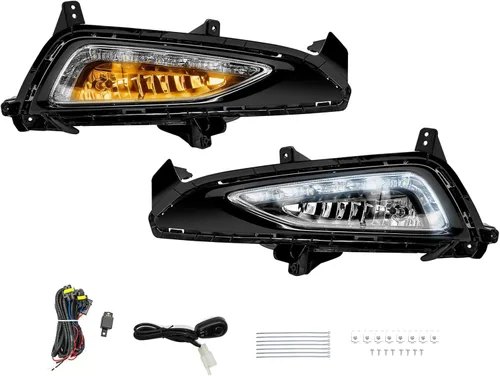 Miniatura 14 de Compatible con luces antiniebla Hyundai Accent 2012-2017 con DRL y intermitente, kit completo con interruptor y arnés (versión LED)